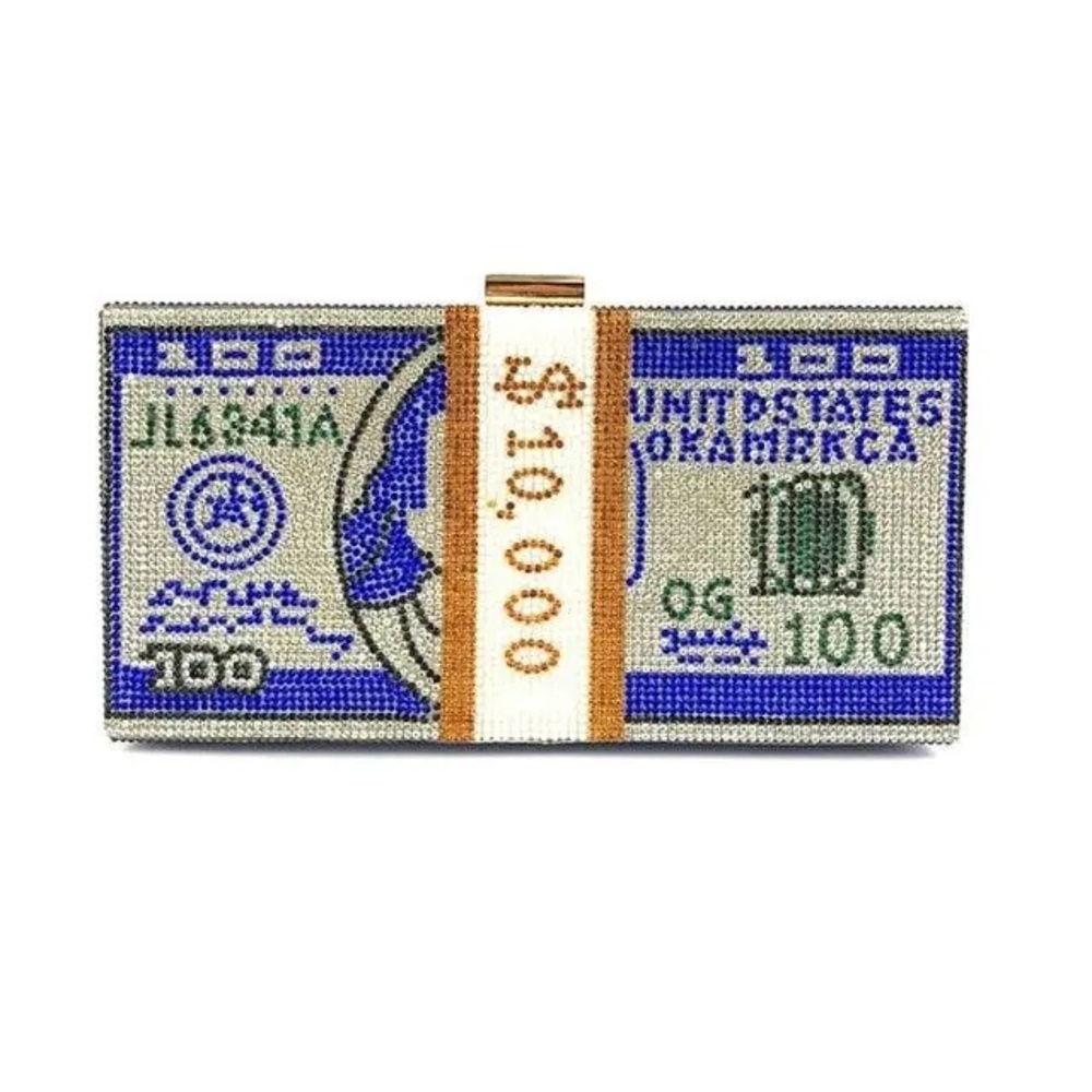Rhinestone crystal Money Clutch